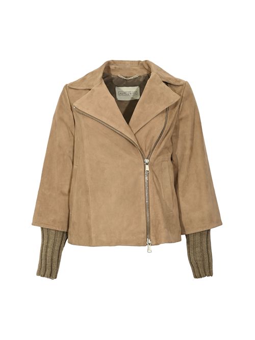 Giacca Gemini in suede e maglia Vaniglia LEATHER AUTHORITY | GEMINI11